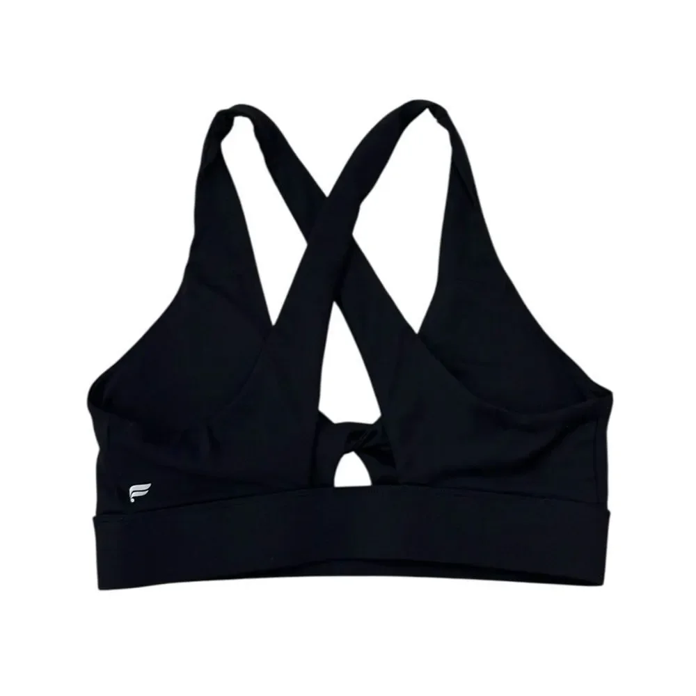 FABLETICS Oasis Twist Medium Impact Sports Bra in Black